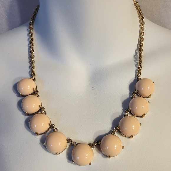 Source Unknown Jewelry - J. Crew Gold Tone Beige Colored Lucite Necklace